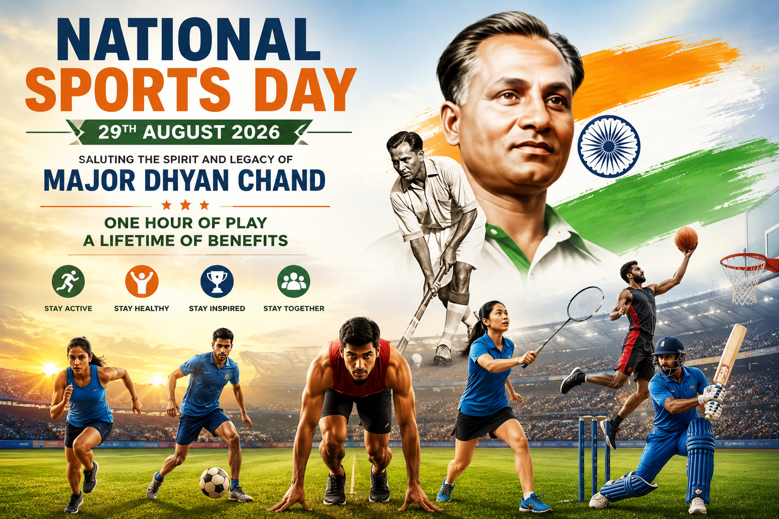 National Sports Day 2026: PM Modi Pays Tribute to Major Dhyan Chand, Calls for Greater Participation in Sports